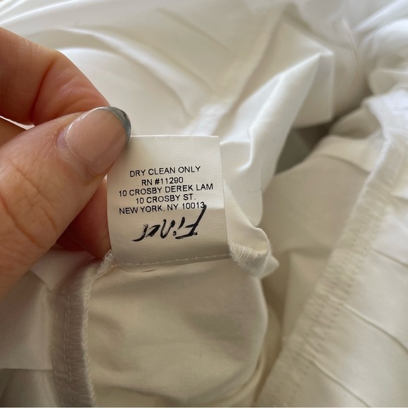 Derek Lam 10 Crosby White Sleeveless Poplin Ruffle Hem Cotton Button Top Size 4 - Picture 11 of 12